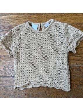 Zara Girls' Tan Knit Top Size 3